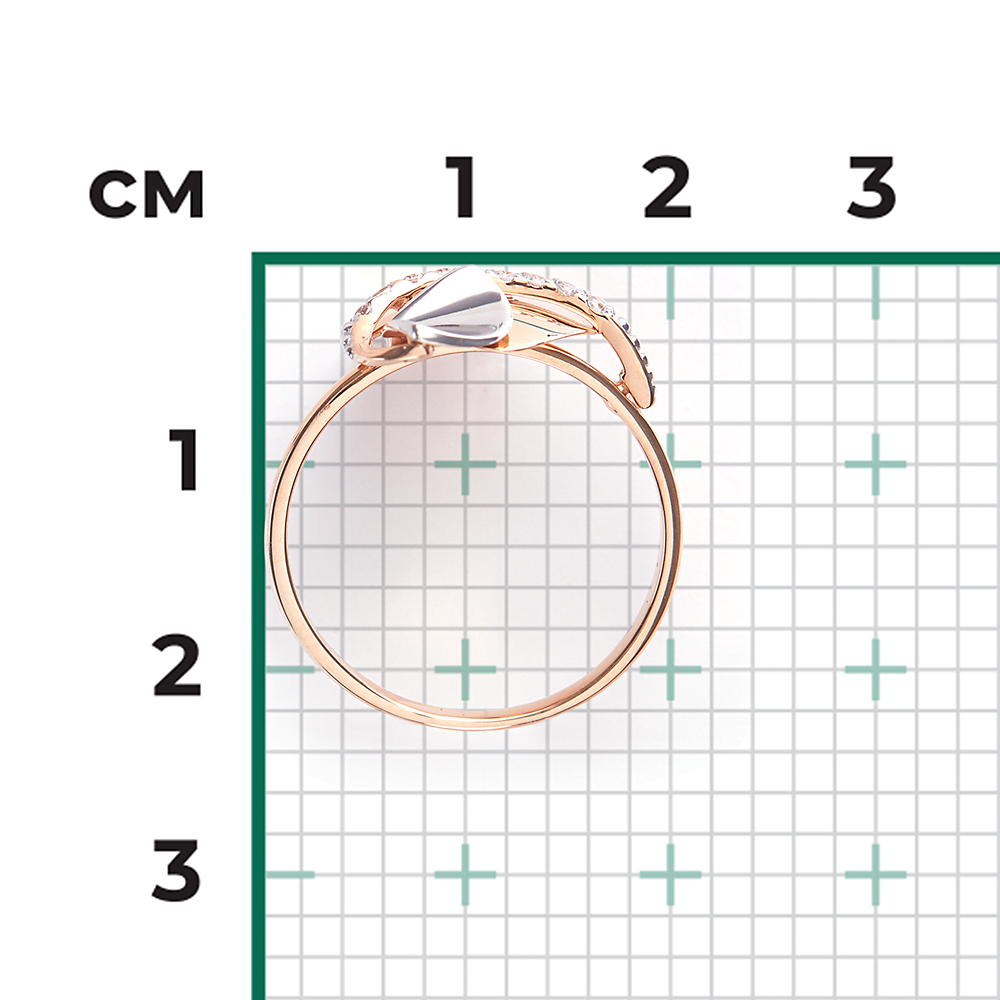 Кольцо из комбинированного золота с фианитами 01-5050-00-401-1111-03