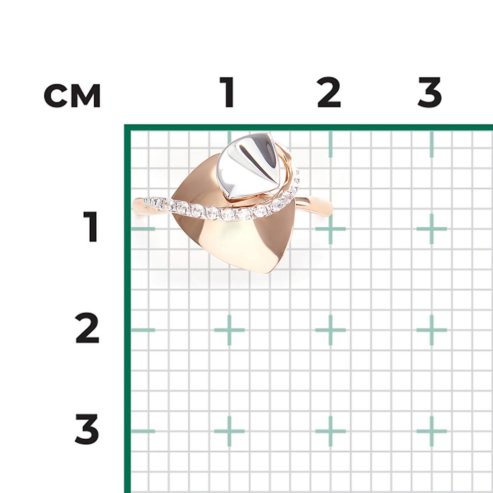 Кольцо из комбинированного золота с фианитами 01-5050-00-401-1111-03