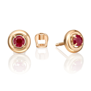 Серьги-пусеты из красного золота с рубином 02-5489-00-104-1110