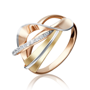 Кольцо из комбинированного золота с фианитами 01-5168-00-401-1113