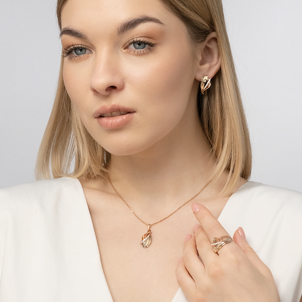 Кольцо из комбинированного золота с фианитами 01-5168-00-401-1113