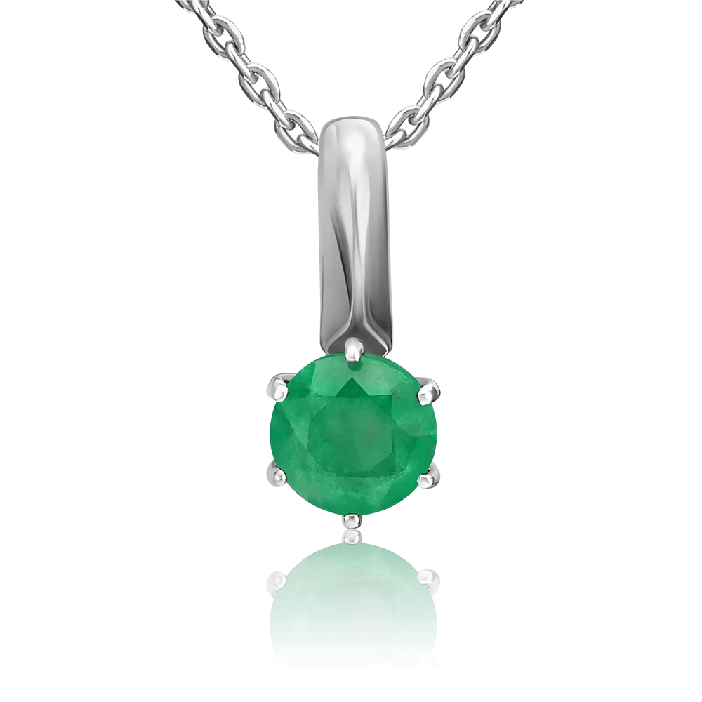Подвеска из белого золота с изумрудом 03-0241-00-106-1120-30