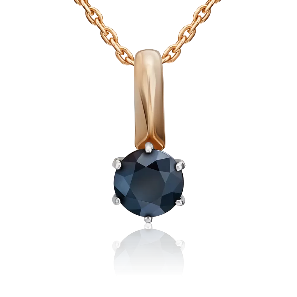 Подвеска из комбинированного золота с сапфиром 03-0240-00-102-1111-30
