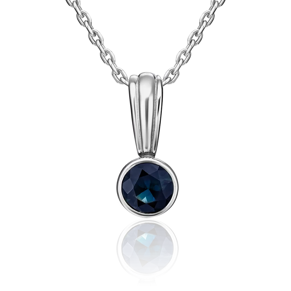 Подвеска из белого золота с сапфиром 03-0289-00-102-1120-30