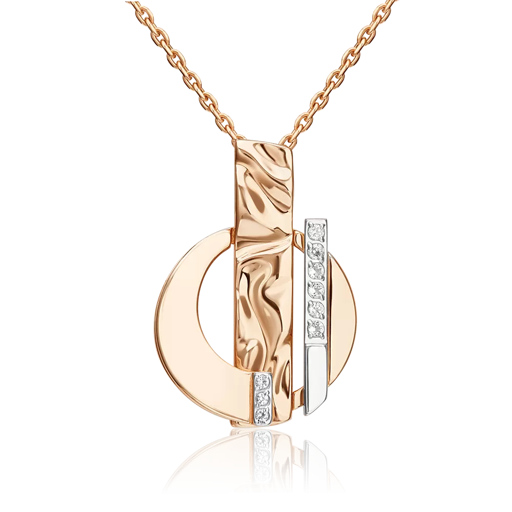 Подвеска «Индивидуальность» из комбинированного золота с натуральными топазами white 03-3412-00-201-1111