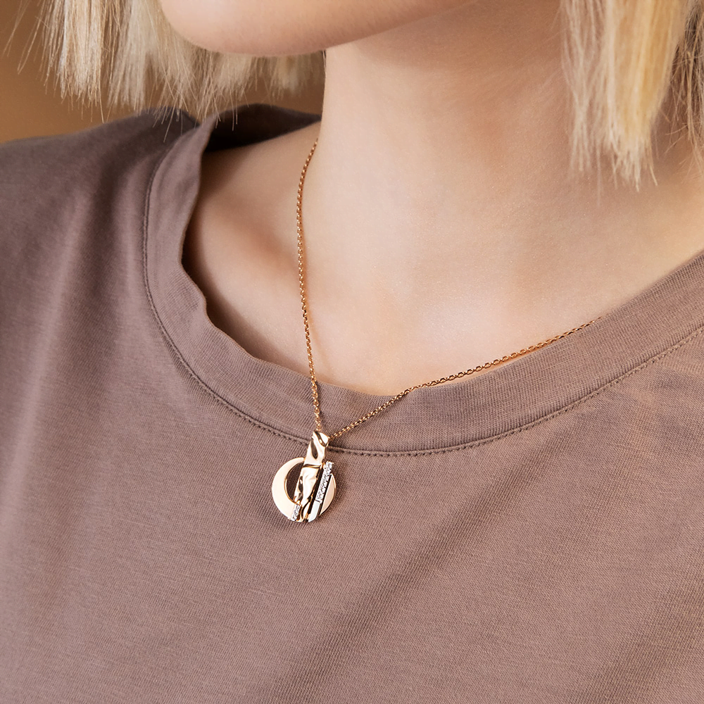 Подвеска «Индивидуальность» из комбинированного золота с натуральными топазами white 03-3412-00-201-1111