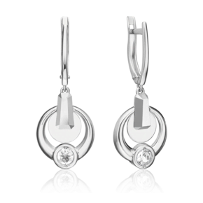 Серьги с английским замком из белого золота с натуральным топазом white 02-5039-00-201-1120