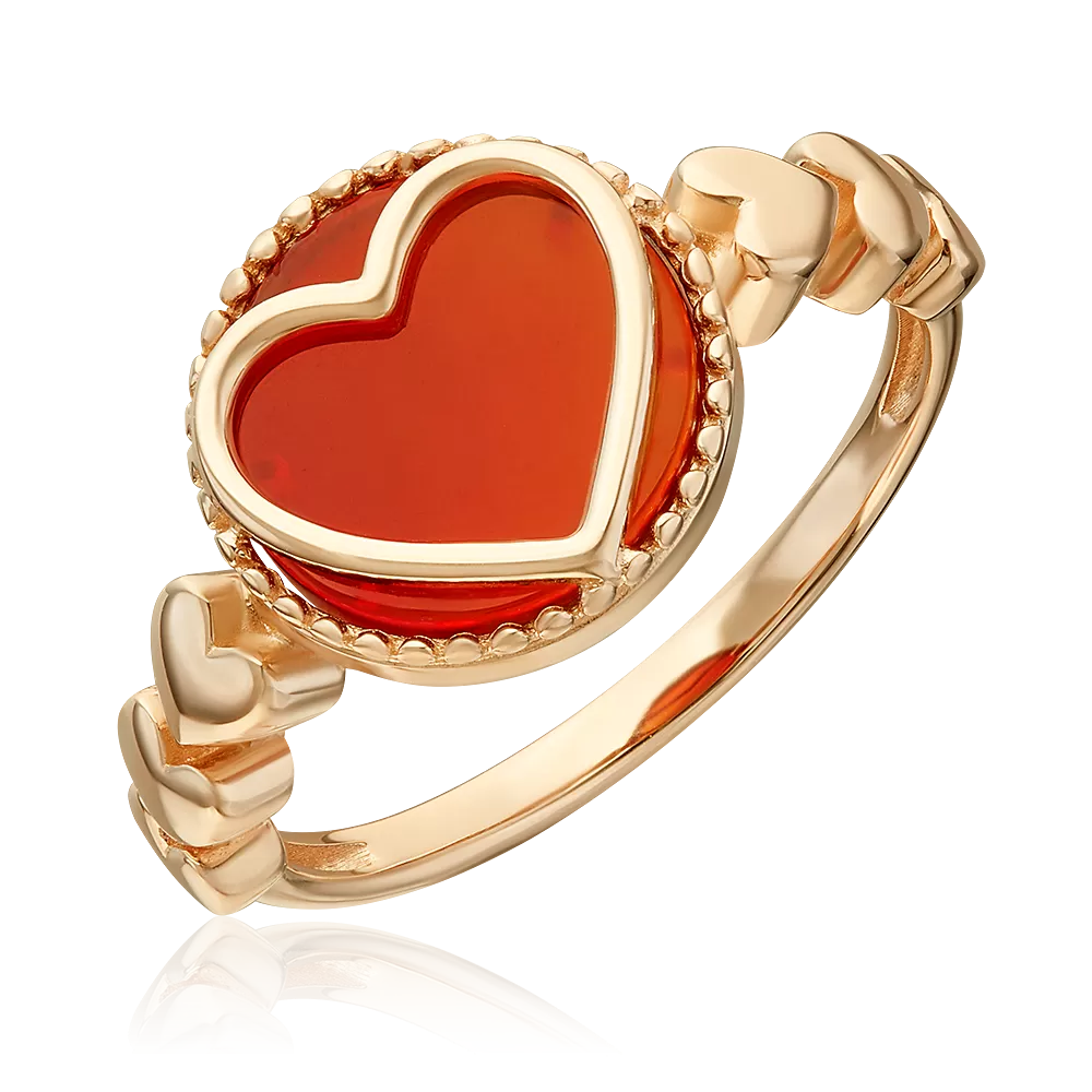 Кольцо «Пылкая любовь» из красного золота с сердоликом 01-5855-00-748-1110