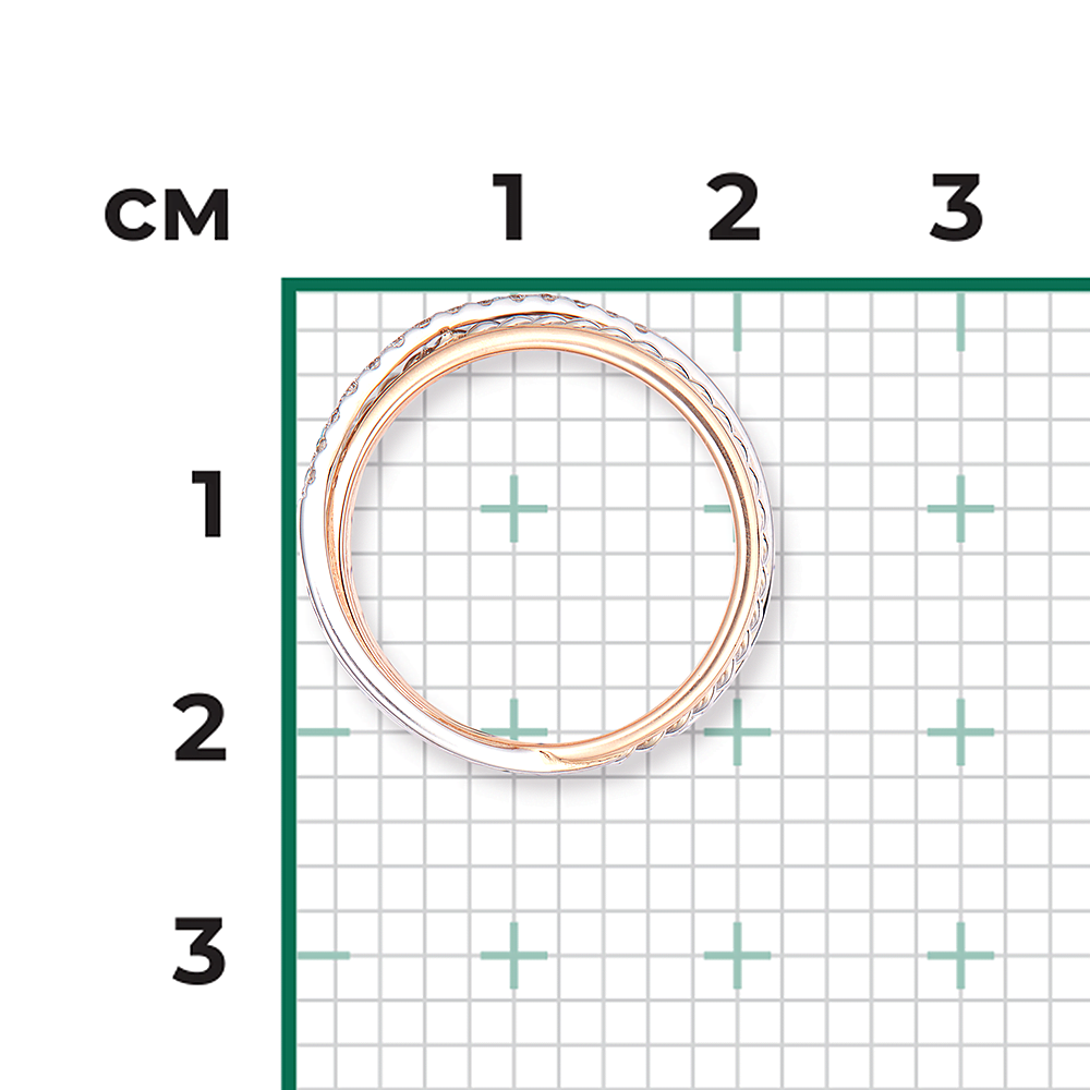 Кольцо из комбинированного золота с бриллиантами 01-5270-00-101-1111-30