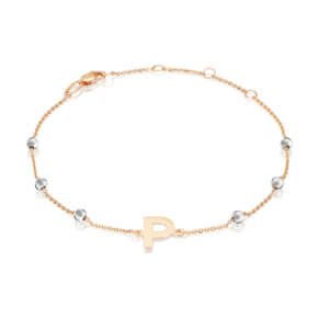 Браслет «Буква Р» из комбинированного золота 05-0849-Р-000-1111