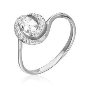 Кольцо из белого золота с фианитами 01-4490-00-501-1120-38