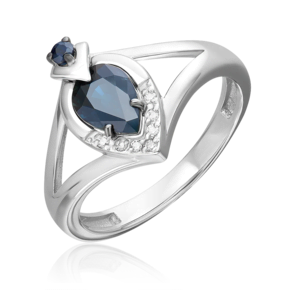 Кольцо из белого золота с сапфирами и бриллиантами 01-5733-00-105-1120