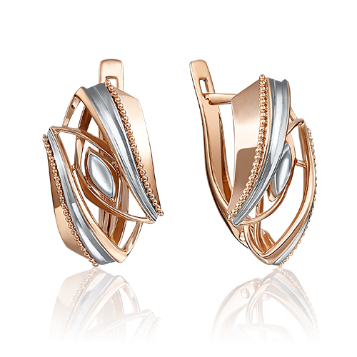 Серьги с английским замком из красного золота 02-4088-00-000-1110-04