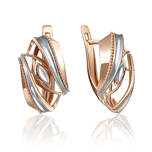 Серьги с английским замком из красного золота 02-4088-00-000-1110-04