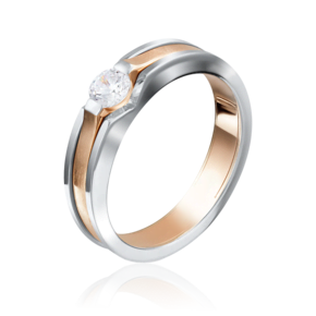 Кольцо из комбинированного золота с фианитом 01-5190-00-401-1111