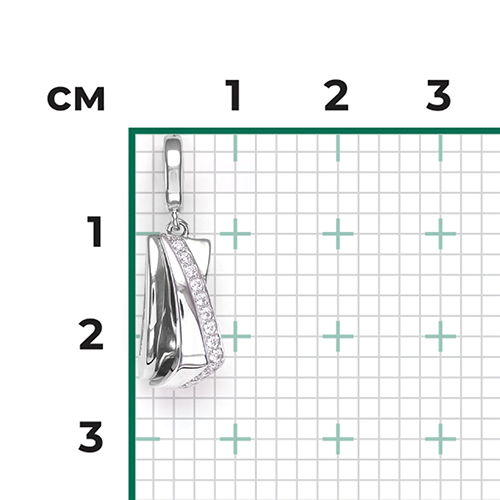 Подвеска из белого золота с фианитами 03-3143-00-401-1120-24
