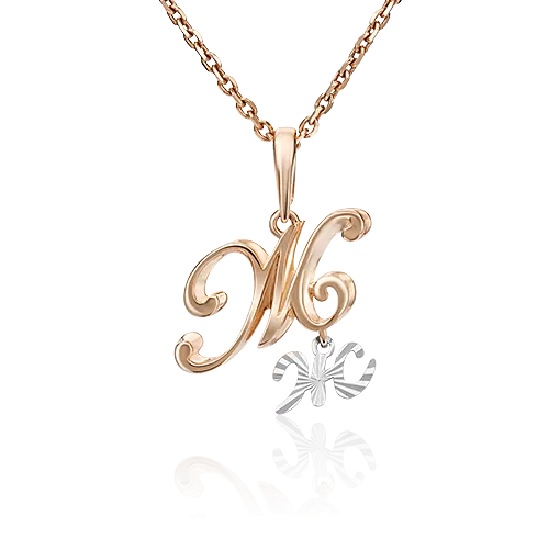 Подвеска «Буква Ж» из комбинированного золота 03-2950-Ж-000-1111