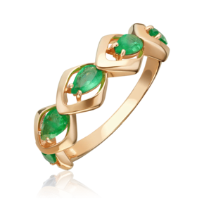 Кольцо из красного золота с изумрудами 01-5871-00-103-1110