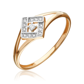 Кольцо из красного золота с бриллиантами 01-5987-00-101-1110