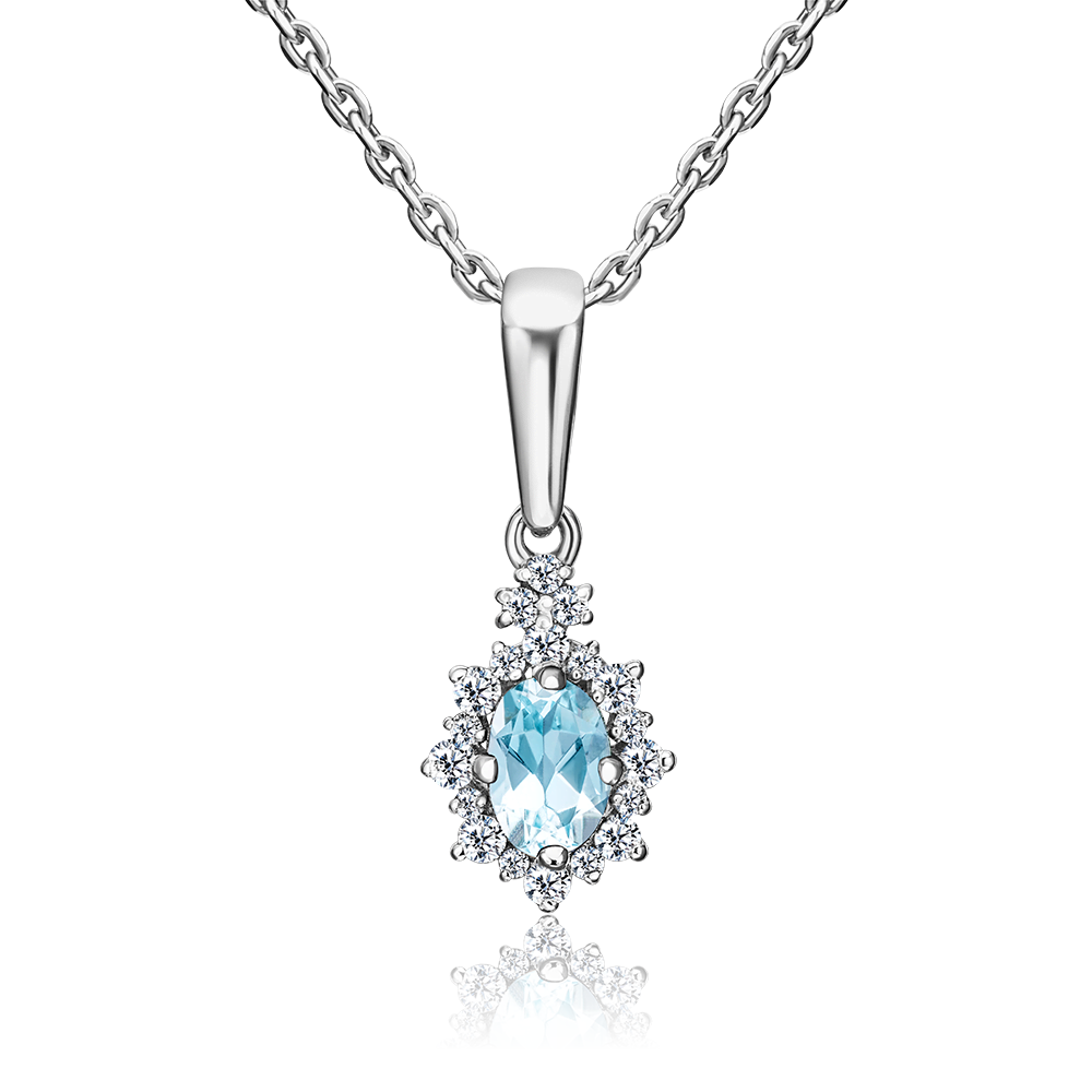 Подвеска из серебра с топазом и фианитами 03-0559-00-207-0200