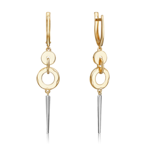 Серьги с английским замком из комбинированного золота 02-5001-00-000-1121