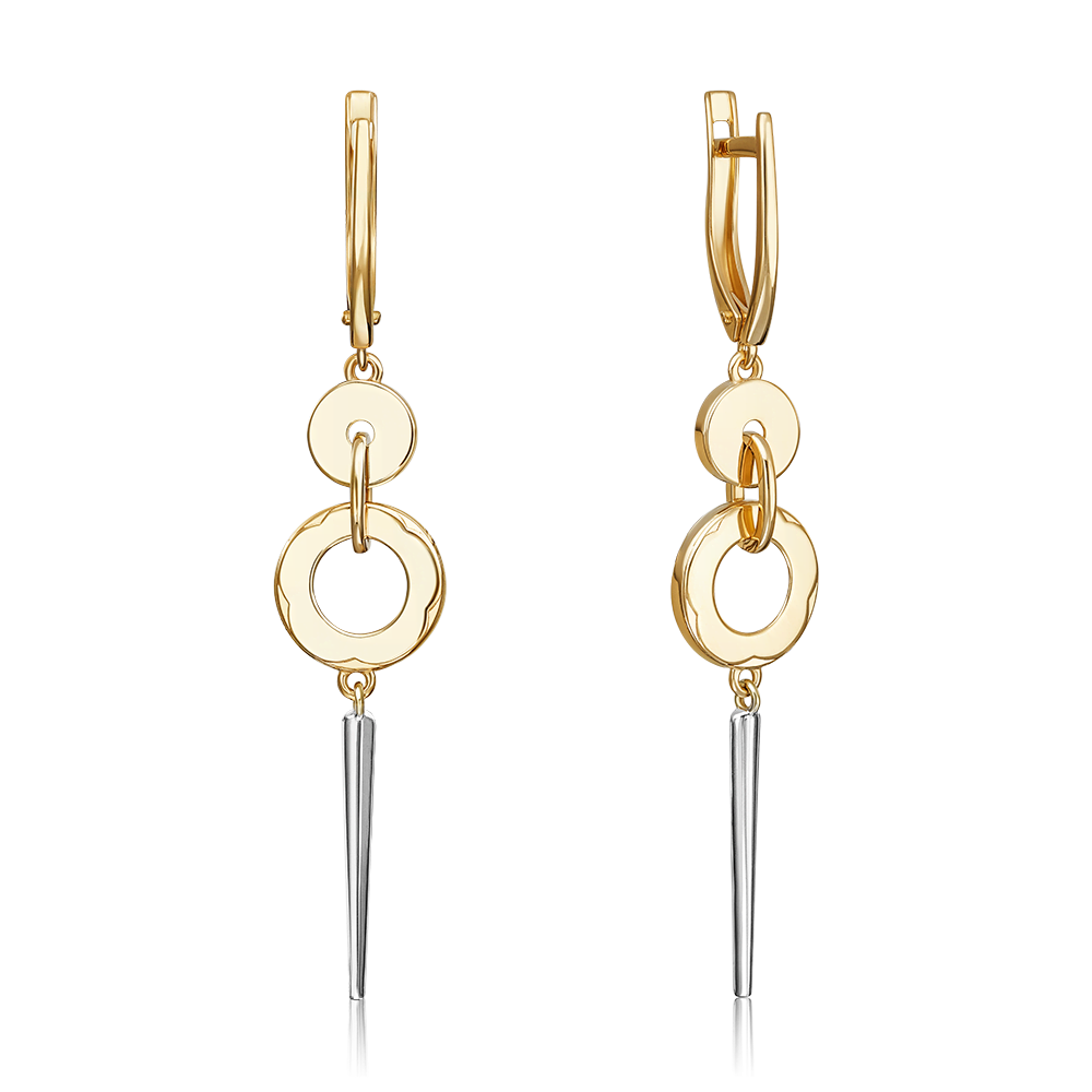 Серьги с английским замком из комбинированного золота 02-5001-00-000-1121