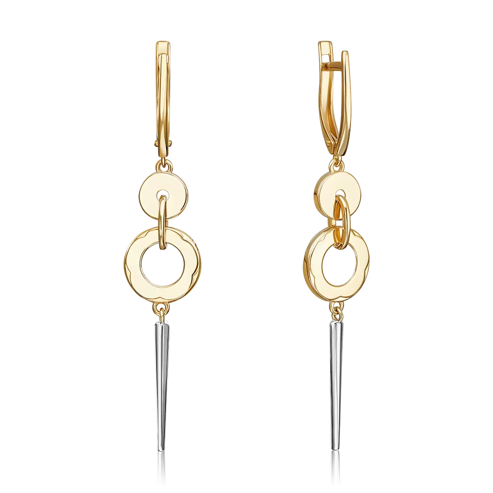 Серьги с английским замком из комбинированного золота 02-5001-00-000-1121