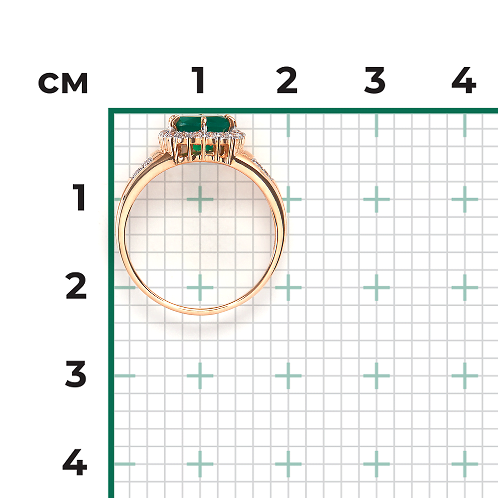 Кольцо из красного золота с халцедоном и фианитами 01-4253-00-275-1110-47