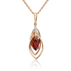 Подвеска из красного золота с гранатом и натуральными топазами white 03-3055-00-264-1110-57