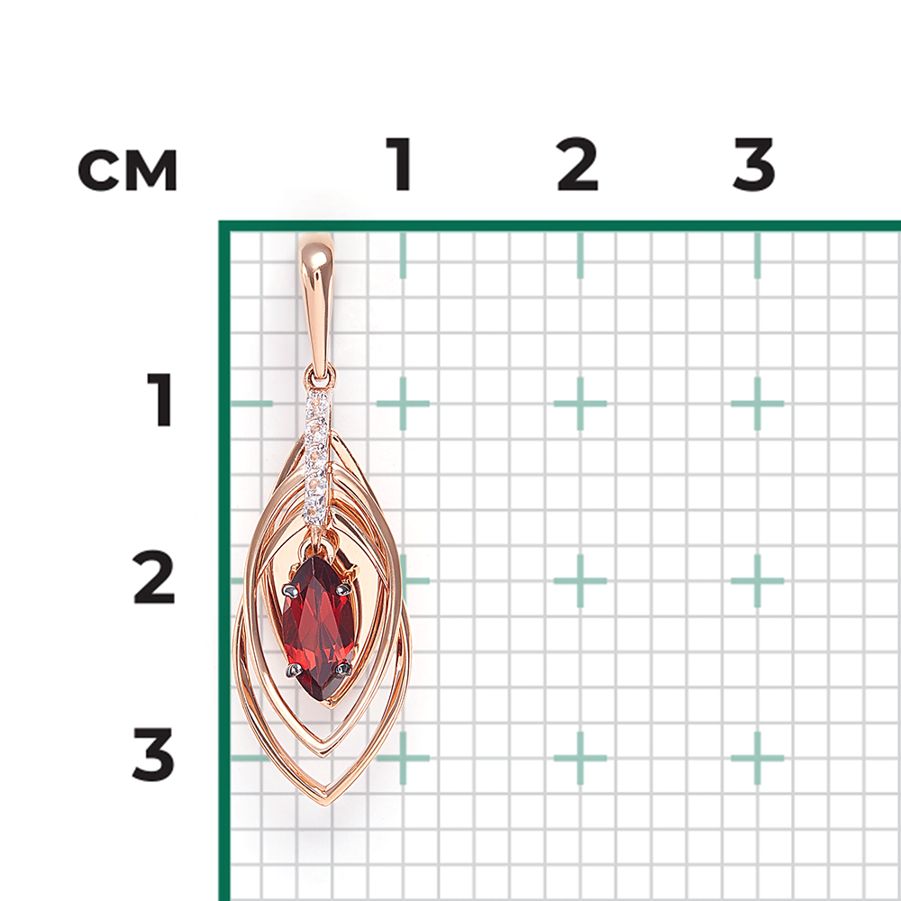 Подвеска из красного золота с гранатом и натуральными топазами white 03-3055-00-264-1110-57