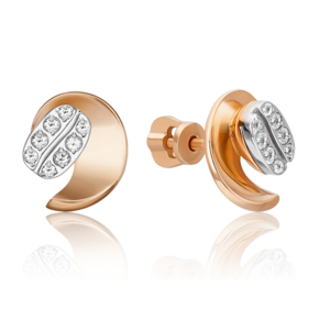 Серьги-пусеты из комбинированного золота с натуральными топазами white 02-4917-00-201-1111