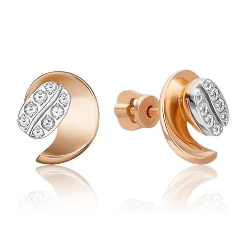 Серьги-пусеты из комбинированного золота с натуральными топазами white 02-4917-00-201-1111