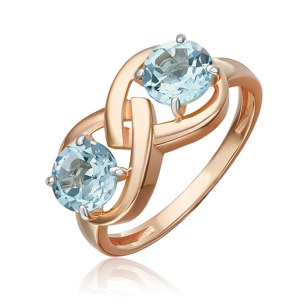 Кольцо из красного золота с топазами 01-5840-00-201-1110