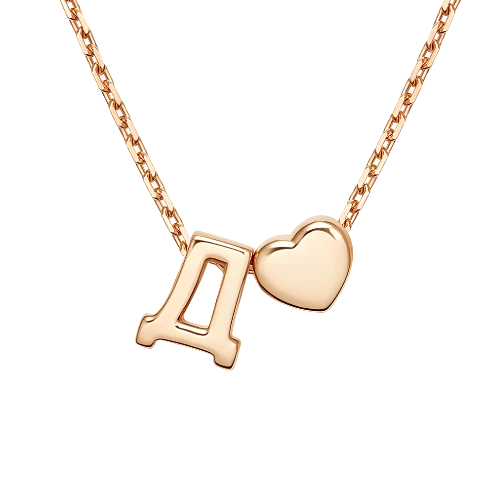 Колье «Буква Д» из красного золота 07-0279-Д-000-1110