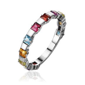 Кольцо из белого золота с миксом камней 01-5321-00-252-1120-57