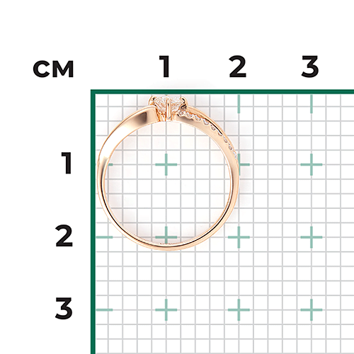 Кольцо из красного золота с фианитами 01-4615-00-501-1110-38