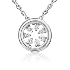 Подвеска-бегунок из белого золота с бриллиантами 03-3531-00-101-1120