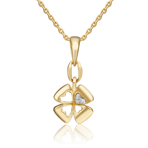 Подвеска «Клевер. Незабываемые моменты» из комбинированного золота с бриллиантами 03-3284-00-101-1121