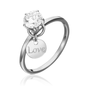 Помолвочное кольцо из белого золота с фианитом 01-5326-00-501-1120-38