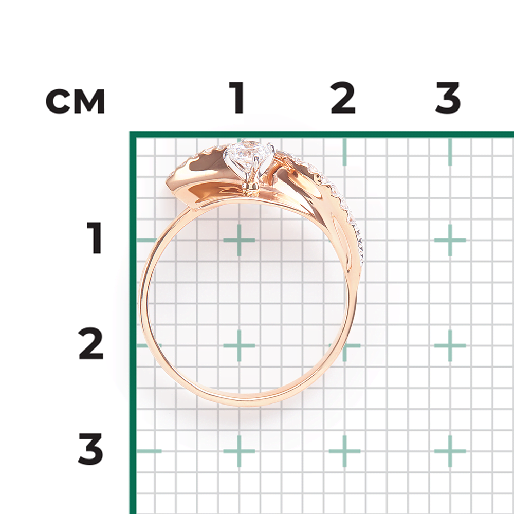 Кольцо из комбинированного золота с фианитами 01-5274-00-501-1111-38