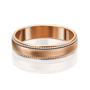 Обручальное кольцо из комбинированного золота с алмазной гранью 01-5318-00-000-1111-39