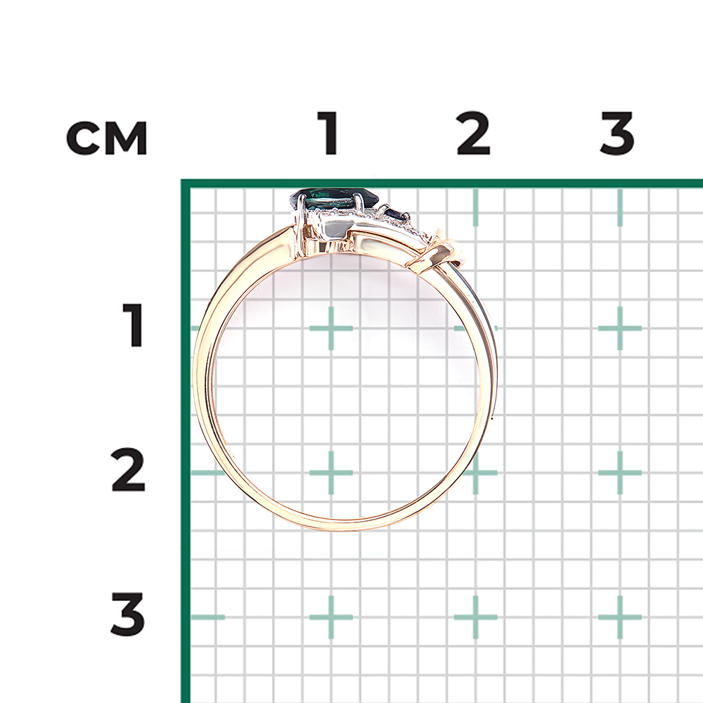 Кольцо из комбинированного золота с сапфирами и бриллиантами 01-5727-00-105-1111