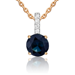 Подвеска из красного золота с сапфиром и бриллиантами 03-0432-00-105-1110-30