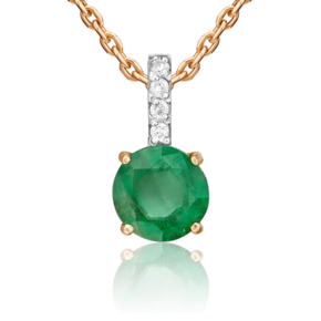 Подвеска из красного золота с изумрудом и бриллиантами 03-0432-00-106-1110-30