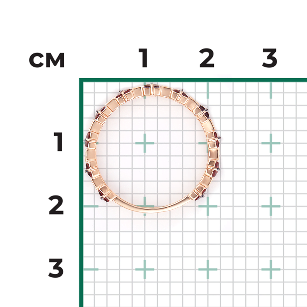 Кольцо из красного золота с гранатами 01-5321-00-204-1110-57
