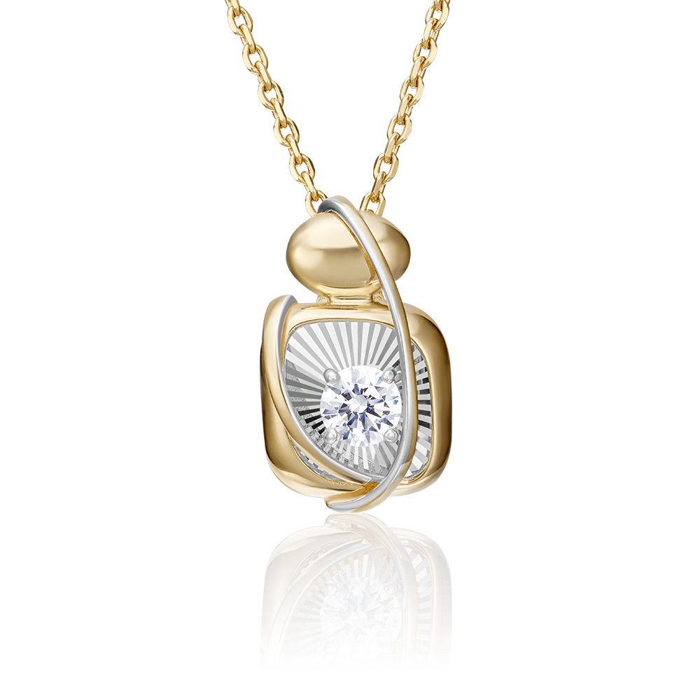 Подвеска из комбинированного золота с фианитом 03-2935-00-501-1121-38