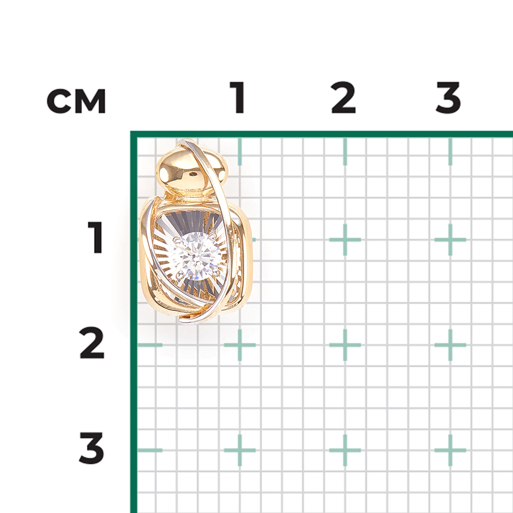 Подвеска из комбинированного золота с фианитом 03-2935-00-501-1121-38
