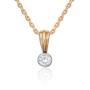 Подвеска из комбинированного золота с бриллиантом