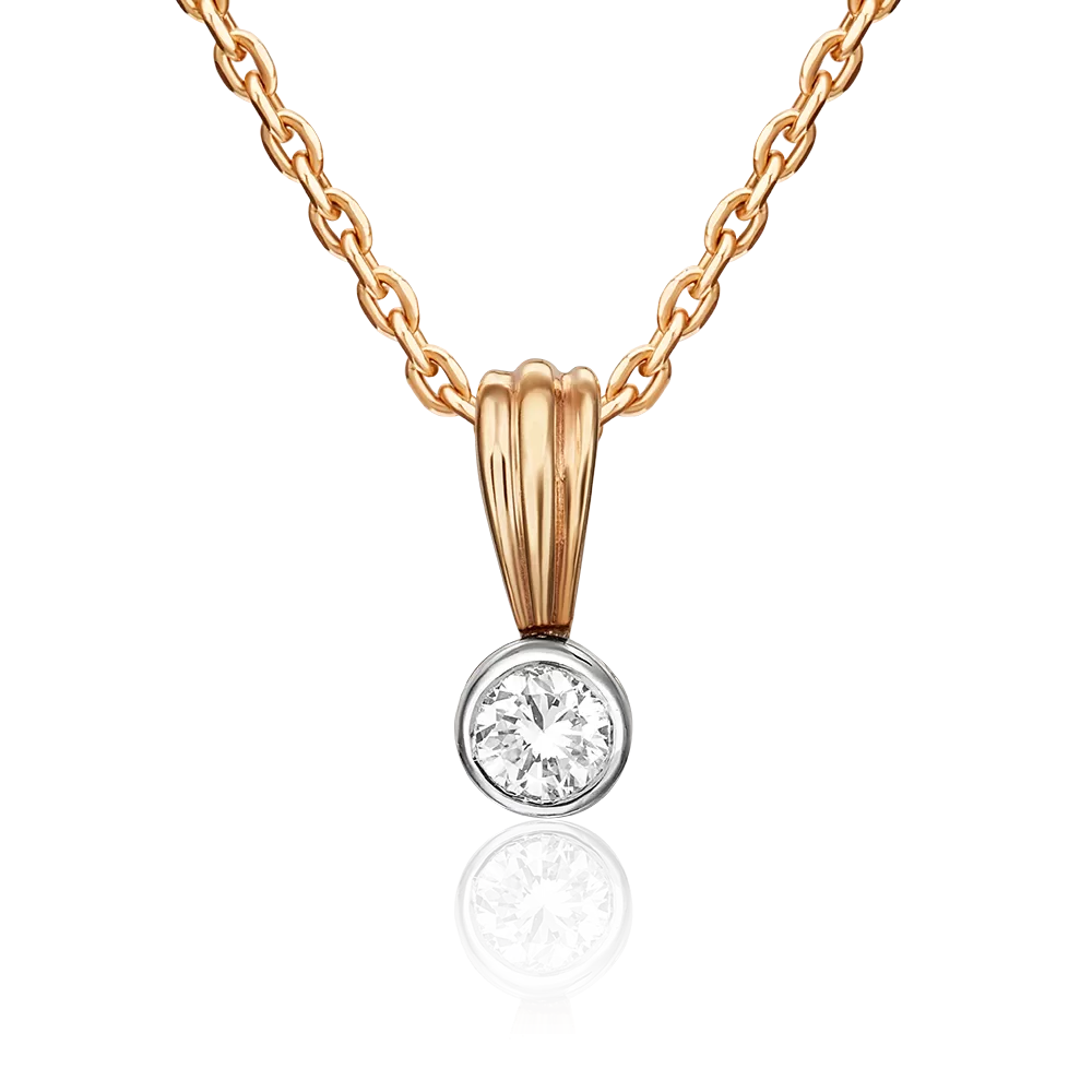 Подвеска из комбинированного золота с бриллиантом 03-0270-00-101-1111-30