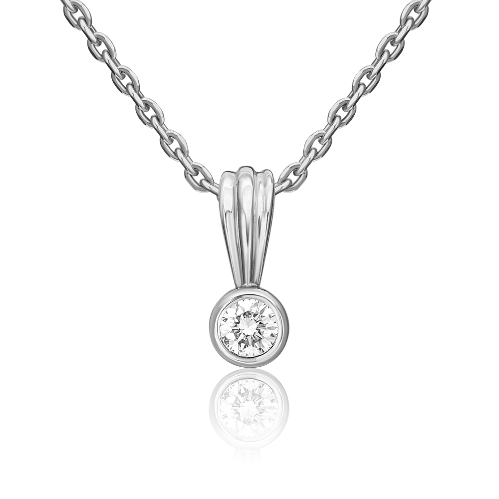 Подвеска из белого золота с бриллиантом 03-0271-00-101-1120-30